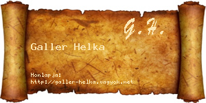 Galler Helka névjegykártya